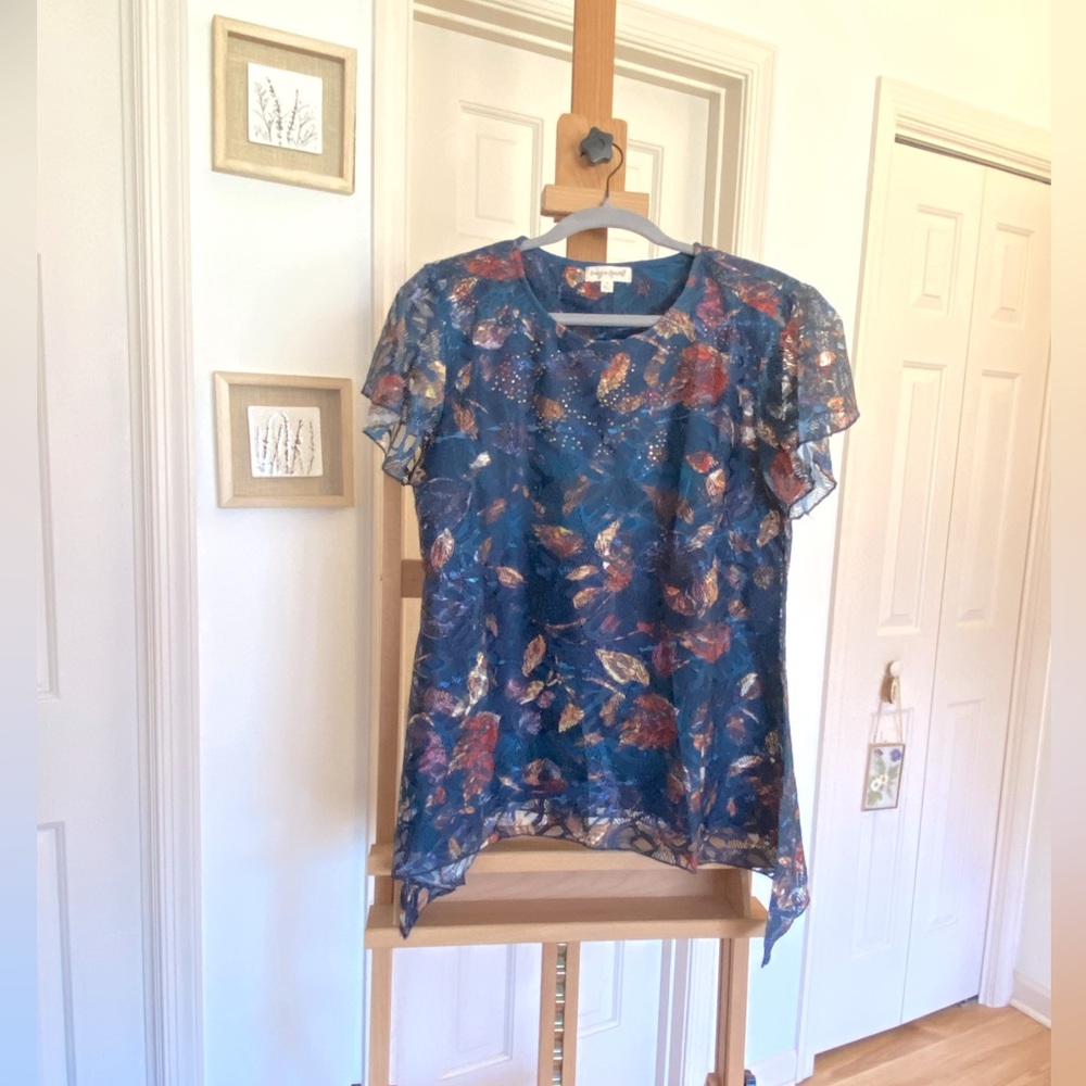Song and Spirit Bejeweled Rhinestone Blouse